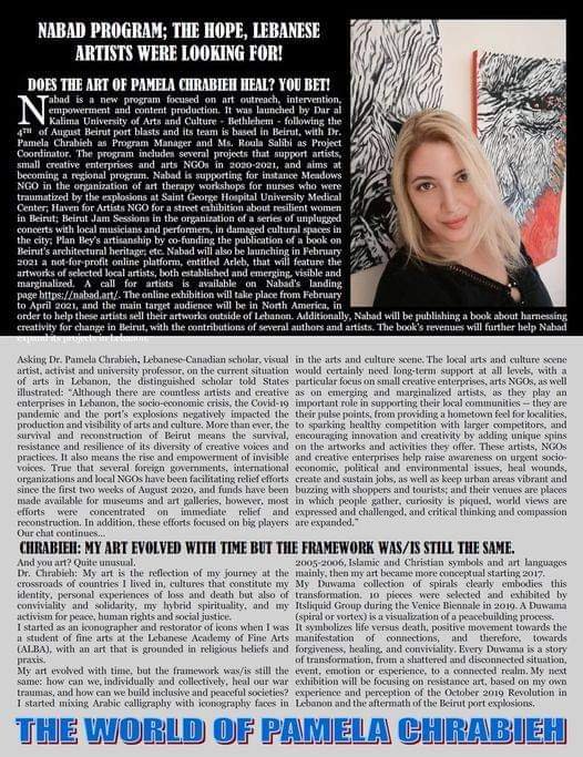 About the Nabad.art Program and Dr. Pamela Chrabieh’s Art. Interview published by Stars Illustrated – New York